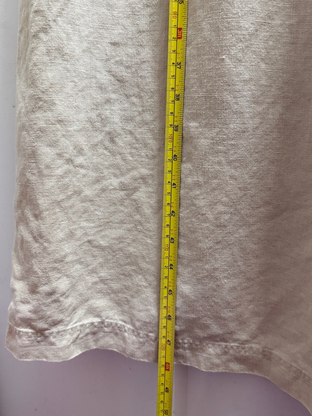 J. JILL 100% Hemp Pinafore Dress Jumper Tan Beige Maxi Pocket Slit XSP Lagenlook - Picture 9 of 9